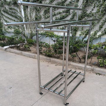 公司貨 免運 晾衣架 曬衣架 戶外落地衣架 不锈钢三杆加粗落地晾衣架晒被子阳台家用室内移动防风折叠伸缩工廠現貨直銷 店長新品推薦 售後保障 全館八折 5h926