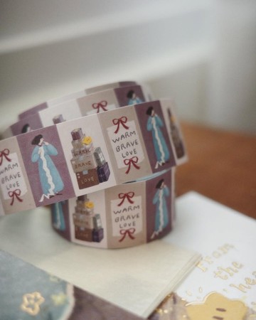 Warm,Brave,Love 標籤貼