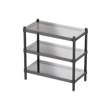 【Y HOUSE】60x30x60公分 極致美學 沖孔三層收納層架-烤漆黑