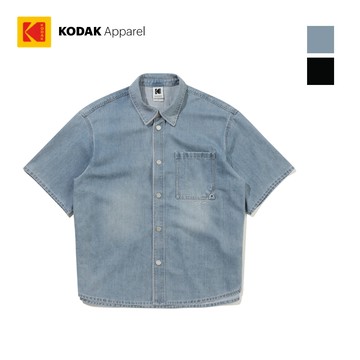 【KODAK Apparel】RGB 牛仔短袖襯衫 2色(黑 藍) KB606001