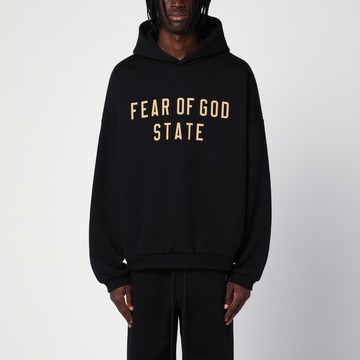 Black hoodie with logo