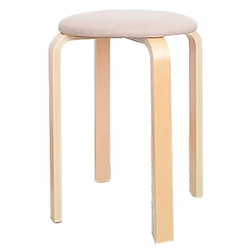 10X10 簡約原木布面椅凳  米色  1個