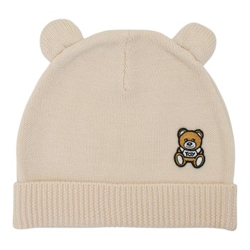 Moschino Kids 卡其色泰迪熊羊毛帽