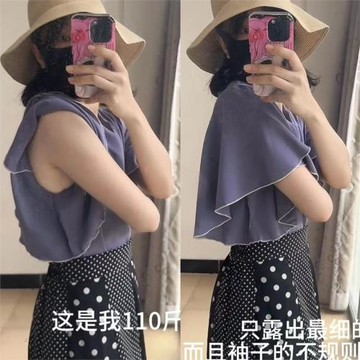 自留超顯瘦！遮手臂 日單 氣質荷葉袖小v領背后系帶襯衫