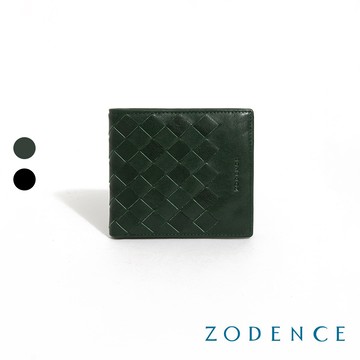 ZODENCE CRAFTZEAL進口真皮中性編織4卡零錢袋短夾