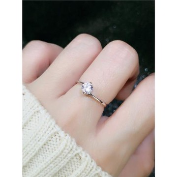 日韓仿真克拉假鉆戒40分鋯石個性ins潮人時尚百搭結婚求婚戒指女