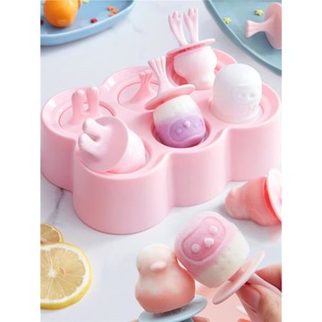卡通立體動物冰棒冰球模具冰格自制硅膠冰激凌兒童小號雪糕磨具
