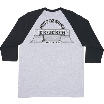 INDEPENDENT 44156283-GBK BAR-RIER 3/4 T-SHIRT 七分袖TEE (灰色x黑色)