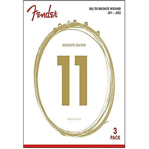 FENDER フェンダーアコースティックギター弦 Bronze Acoustic Strings, Ball End, 70CL .011-.052 G