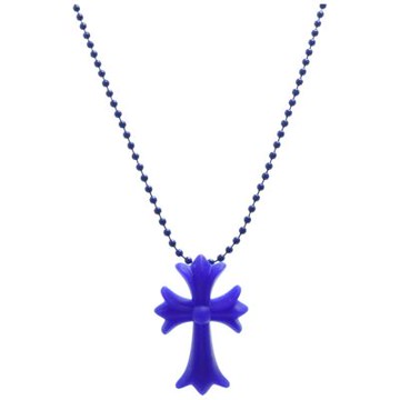 Chrome Hearts  克羅心十字花造型橡膠項鍊(藍色)