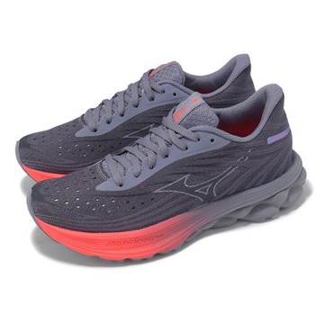 Mizuno 慢跑鞋 Wave Skyrise 6 女鞋 紫 粉紅 高回彈 緩衝 運動鞋 美津濃 J1GD2509-71