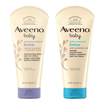 Aveeno 嬰兒保濕乳液系列227g(國際航空版)任選2款-薰衣草&香草/無香
