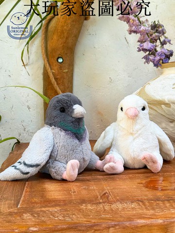 日本sunlemon仿真小鳥系列鴿子烏鴉麻雀毛絨玩具玩偶公仔生日禮物