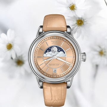 AVIATOR 飛行員 DOUGLAS MOONFLIGHT 月相顯示時尚腕錶-V13302594