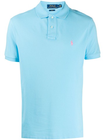 Polo Ralph Lauren - embroidered logo polo shirt - men - Cotton - M - Blue