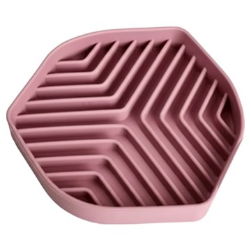 Truly House 寵物防滑防翻慢食碗 19x3cm 矽膠材質  粉色  1組