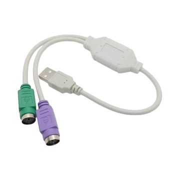 Neon 台灣霓虹 USB轉PS2轉接線 30CM 2入  1組