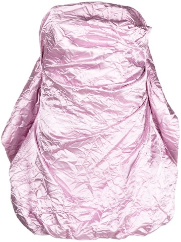 The Attico - ruffled strapless minidress - women - Polyamide/Viscose/Polyamide - 42 - Pink