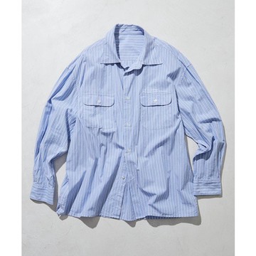 FREAK'S STORE BASIC標誌刺繡寬鬆襯衫 條紋