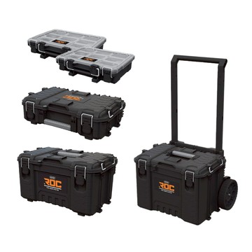 【組合】KETER 二代拉桿專業型工具箱(三入) 附輪+收納盒(兩入)