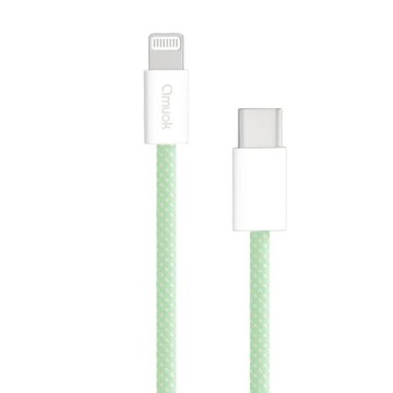 amuok 艾默克 Type-C-iOS 動彩快速充電線 20W  1m  綠色  1條