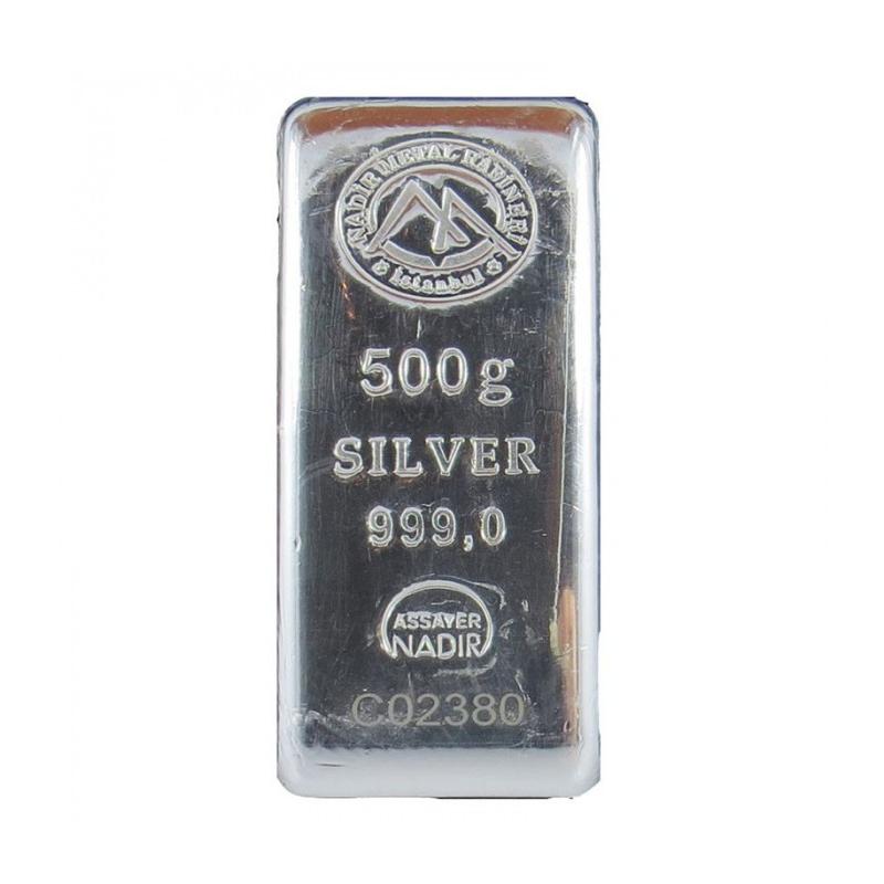 Nadir Metal Refinery　シルバー500g 銀インゴット　銀地金　新品未使用品