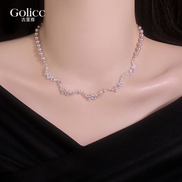 古里雅不規則鋯石項鏈女2025新款吊墜鎖骨鏈高級感輕奢小眾配飾品