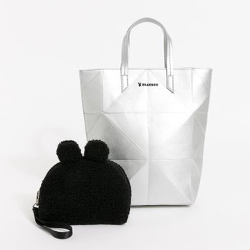 PLAYBOY - 托特包附長背帶  Geometric Rabbit Shadowr系列 - 銀色