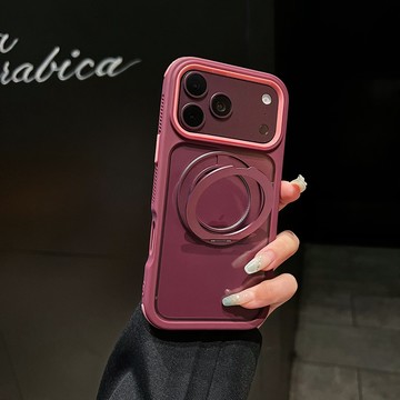 三合一手機殼 360°旋轉磁吸支架  防滑邊手機殼 適用於 iPhone 18 17 16 15 Pro Max保護殼
