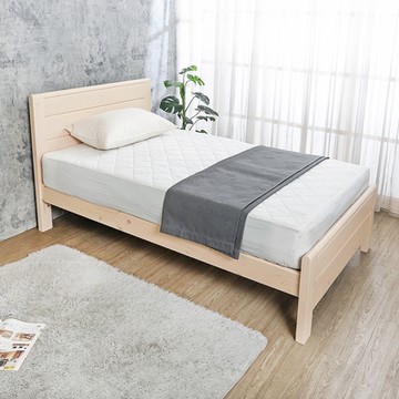 柏蒂家居-莫迪3.5尺單人實木床架(洗白色)