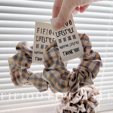 FIFIOO菲菲窩居||英倫格子學院風髮圈 大腸圈 東大門 髮飾 made in korea