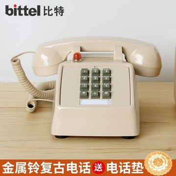 老式電話 室內電話 有線電話 比特25T老式按鍵仿古家用復古座機 古董拍攝電話 機 美式機 械鈴聲 全館免運