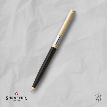 客製化刻字【SHEAFFER】戰斧黑銀金夾原子筆(原廠正貨)