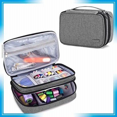 Luxja 裁縫バッグ ソーイングボックス  ※バッグのみの商品です  裁縫箱 L,グレー