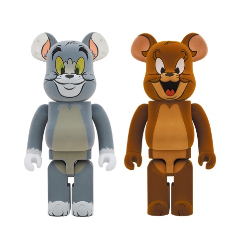 BE@RBRICK TOM AND JERRY フロッキー Ver. 湯姆貓 傑利鼠 植絨 1000％ itn