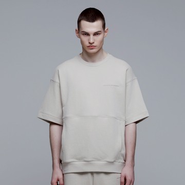 男女同款 PITTA 微寬鬆短袖T - 米色