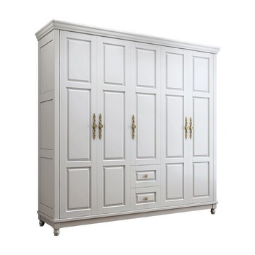 實木衣柜簡約現代三四門柜子大衣櫥對開門衣柜白色臥室儲物柜