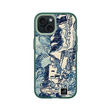 iPhone 15 Clear 憂墨綠 - Van Gogh Museum - 有房舍和農夫的景色