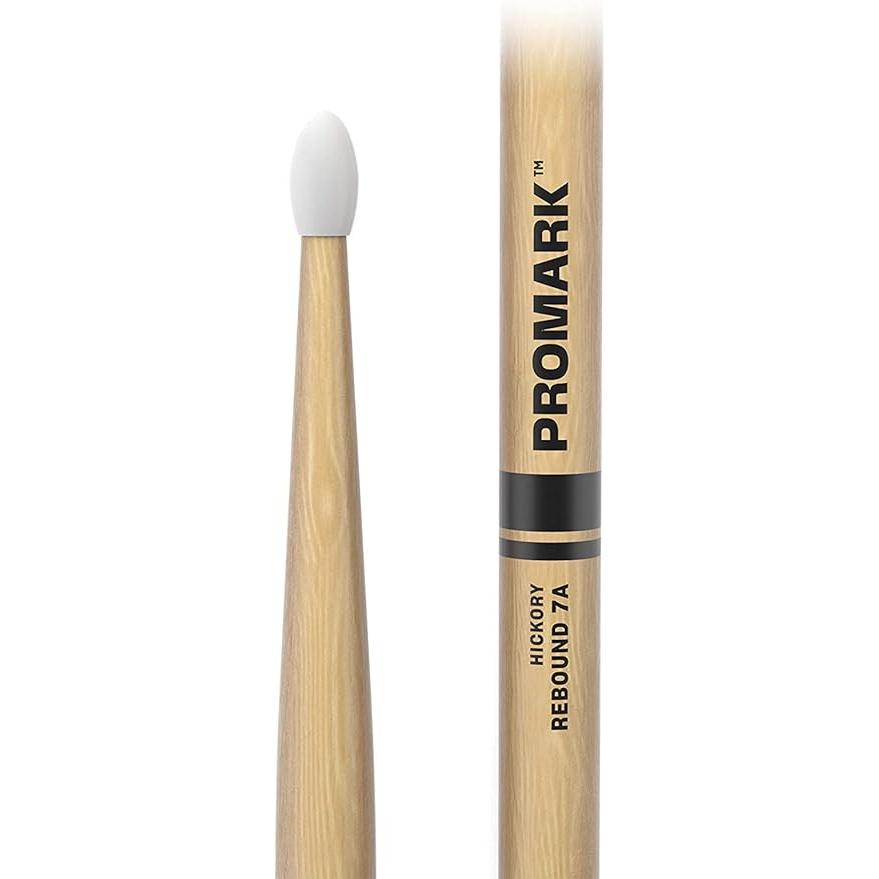 ProMark Rebound 7A Hickory Drumsticks, Oval Nylon Tip (6 Pack)