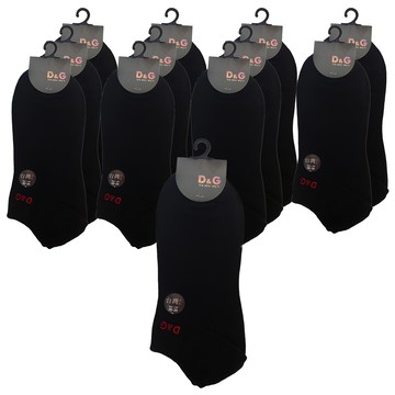 D&G BEAUTY 200N細針船襪-DL1018 台灣製  黑色  22-25公分