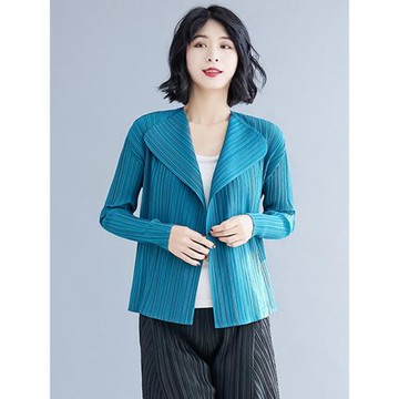 壓褶印花長袖設計感休閑春秋外套