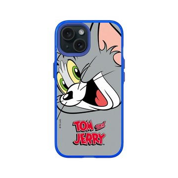 iPhone 15 Clear 激光藍 - 湯姆貓與傑利鼠 Tom and Jerry - 大臉湯姆貓
