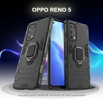 【嚴選外框】 鋼鐵人/俠 OPPO Reno5 5G 黑豹 磁吸 指環扣 支架 手機殼 軟殼 硬殼 盔甲 防摔 保護殼