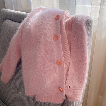 纖婕芙寬松軟糯開衫毛衣女2022秋季新款韓版慵懶風針織上衣外套潮