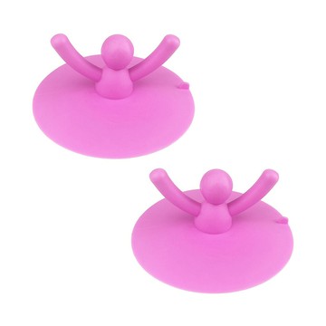 葉子小舖 萬歲小人 矽膠排水孔水杯蓋  多色 顏色隨機  2個  9.5 x 4cm