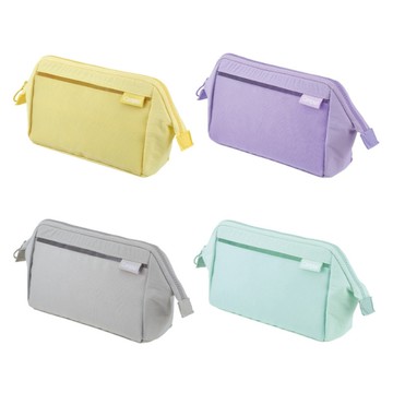 KOKUYO Campus 大開口輕量分類筆袋-綠/灰/紫/黃