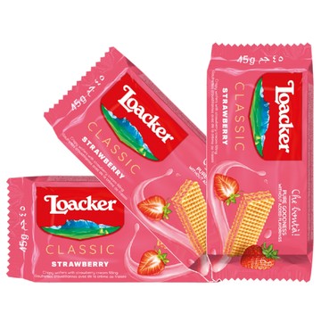 Loacker 《Loacker》萊佳單片草莓哈斯餅45g*3入