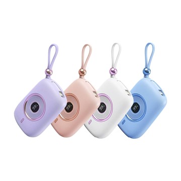 HANG 迷你相機造型快充行動電源 10000mAh 電量顯示 自帶Type-C線