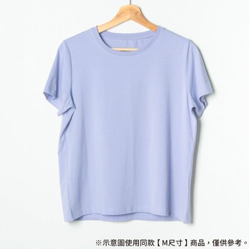 女仕圓領T恤 短袖 莫代爾混棉 紫 L NITORI宜得利家居