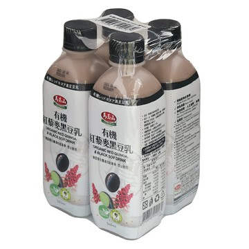 【馬玉山】有機紅藜麥黑豆乳360ml*4罐 (效期113/03) 無添加香料/無添加蔗糖/全素食/台灣製造